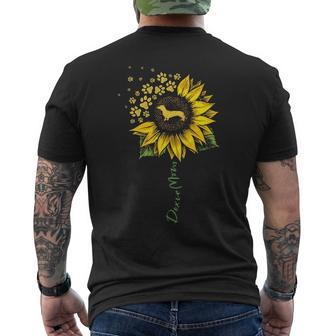 Doxie Mom Sunflower Dachshund Lover Dog Mom Mama Men's T-shirt Back Print | Mazezy