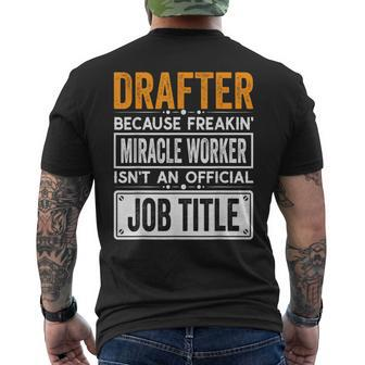 Drafter Official Job Title Drafter Job Quotes Men's T-shirt Back Print - Monsterry DE