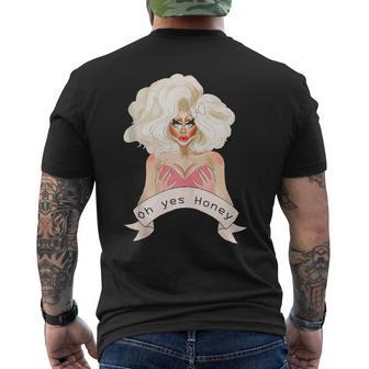 Drag Queen Doll Face Oh Yes Honey Men's T-shirt Back Print - Monsterry UK