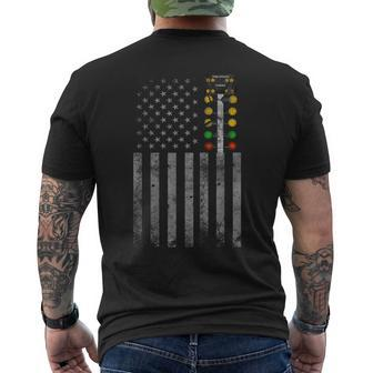 Drag Racing Flag American Drag Racer Drag Strip Tree Light Men's T-shirt Back Print | Mazezy AU