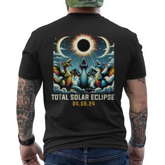 Dragon Howling At Solar Eclipse Men's T-shirt Back Print | Mazezy