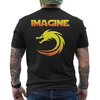 Dragon Imagine Music Band Name Ragged Men's T-shirt Back Print | Mazezy