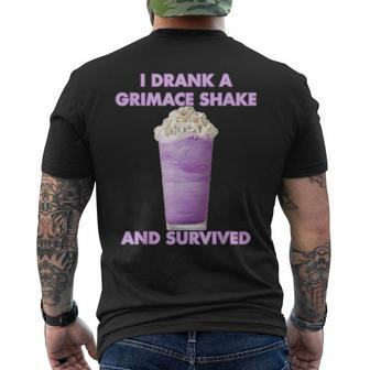 I Drank A Grimace Shake And Survived Men's T-shirt Back Print - Seseable