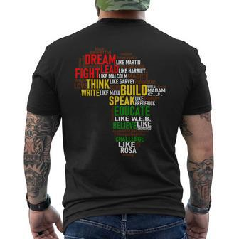 Dream Like Martin Black History Month African Celebration Men's T-shirt Back Print - Thegiftio UK