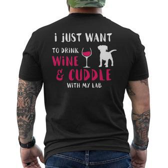 Drink Wine And Cuddle Men's T-shirt Back Print | Mazezy UK
