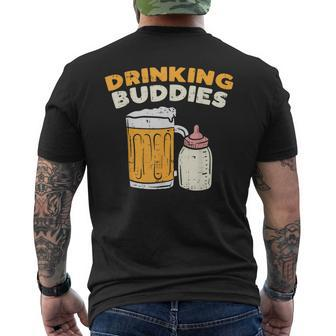 Drinkin Buddies Baby Bottle Son And Dad Matching Fathers Day Men's T-shirt Back Print - Monsterry AU
