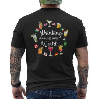 Drinking Around The World Vacation Drinking Showcase Men's T-shirt Back Print - Seseable