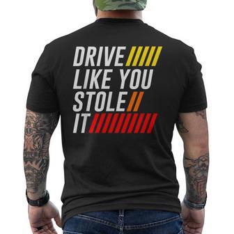 Drive Steal Auto Theft Speed Monster Men's T-shirt Back Print - Monsterry