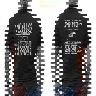 Drone Pilot Quadrocopter Flying V2 Mens Back Print T-shirt - Thegiftio