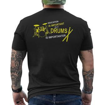 Drum Is Important Men's T-shirt Back Print | Mazezy