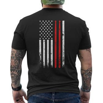 Drum Sticks On A Vintage American Flag For Drummers Men's T-shirt Back Print - Monsterry