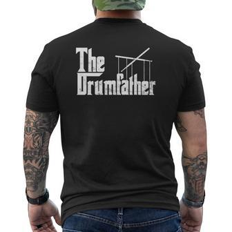 Drummer Humor The Drumfather Drum Kit Mens Back Print T-shirt | Mazezy