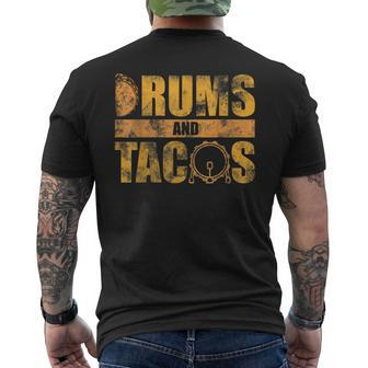 Drummer Mexico Tacos Drums Cinco De Mayo Men's T-shirt Back Print - Monsterry