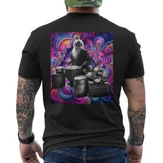 Drumming Tess Für Den Old Man Psychedelic Street Drummer T-Shirt mit Rückendruck - Seseable