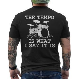 Drums Drumset Musician Drummer Men's T-shirt Back Print | Mazezy