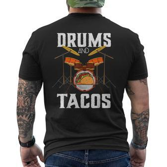 Drums Tacos Cinco De Mayo Music Drummer Men's T-shirt Back Print - Monsterry