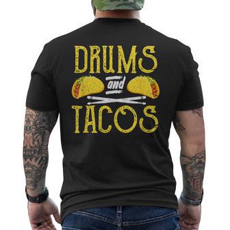 Drums And Tacos Cinco De Mayo Music Drummer Men's T-shirt Back Print - Monsterry AU