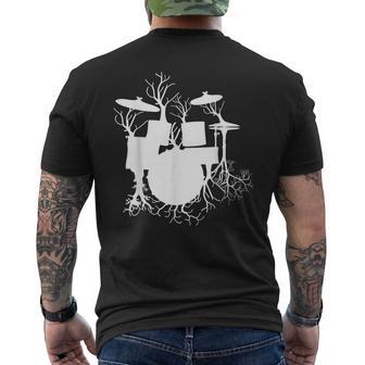 Drums Tree Of The Drummer Music Musician Men's T-shirt Back Print - Monsterry CA