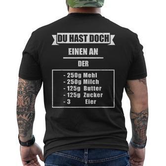 'Du Hast Doch Einen An Der Waffel' T-Shirt mit Rückendruck - Seseable