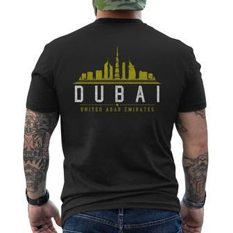 Dubai Skyline United Arab Emirates Uae Men's T-shirt Back Print - Monsterry CA