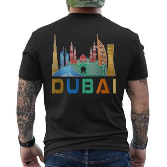 Dubai United Arab Emirates Souvenir I Love Dubai Skyline Men's T-shirt Back Print - Monsterry CA