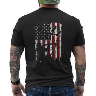 Duck Hunting Vintage American Usa Flag 4Th Of July Hunter Mens Back Print T-shirt - Thegiftio UK