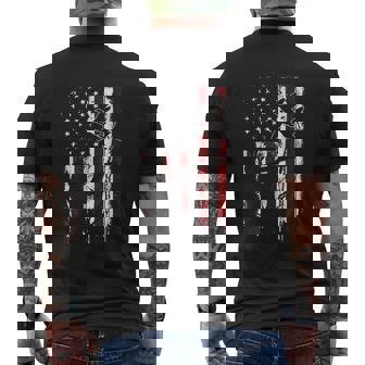 Duck Hunting Vintage American Usa Flag 4Th Of July Hunter Mens Back Print T-shirt - Thegiftio