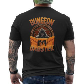 Dungeon Dadster Rpg Gamer Dice Roll Master Mens Back Print T-shirt | Mazezy