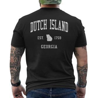 Dutch Island Ga Vintage Athletic Sports Js01 Men's T-shirt Back Print | Mazezy