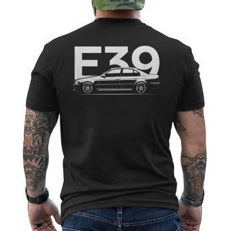 E39 5 Series Car Silhouette Men's T-shirt Back Print - Monsterry