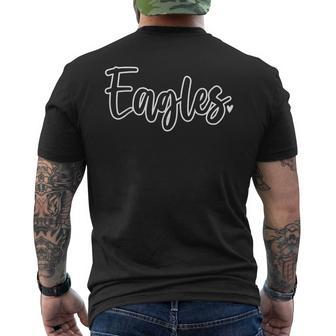 Eagles School Sports Fan Team Spirit Mascot Men's T-shirt Back Print - Monsterry
