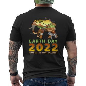 Earth Day 52Nd Anniversary 2022 Elephant Environmental Mens Back Print T-shirt - Thegiftio UK