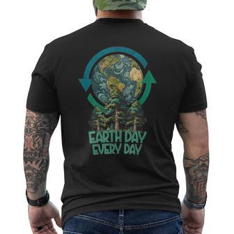 Earth Day Every Day Tree Hugger Arbor Day Vintage Men's T-shirt Back Print - Monsterry