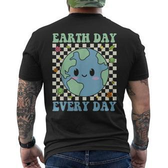 Earth Day Everyday Environmental Awareness Earth Day Groovy Men's T-shirt Back Print - Monsterry AU