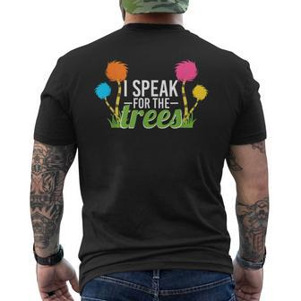 Earth Day Nature Lover Speak For The Trees Mens Back Print T-shirt - Seseable