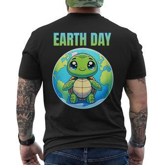 Earth Day Restore Earth Turtle 2024 Men's T-shirt Back Print - Seseable