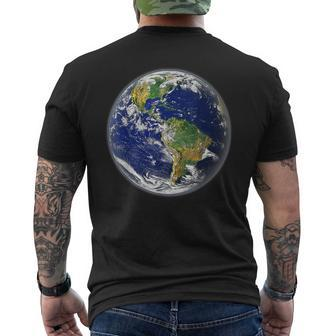 Earth Globe For Earth Day Men's T-shirt Back Print - Monsterry