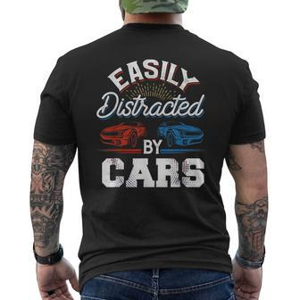 Easily Distracted By Cars Racing Cars Fans Speed Driver Men's T-shirt Back Print - Thegiftio UK