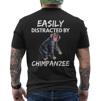 Easily Distracted By Chimpanzee Zoo Animal Lover Men's T-shirt Back Print - Monsterry AU