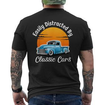 Easily Distracted By Classic Cars Old Vintage Car Guy Men's T-shirt Back Print - Monsterry DE