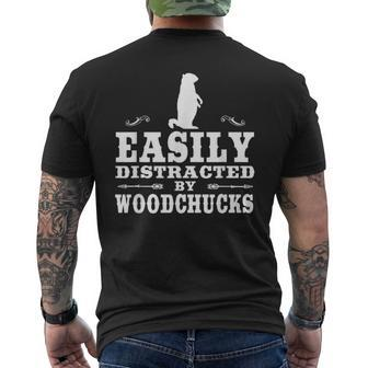 Easily Distracted By Woodchucks Men's T-shirt Back Print - Monsterry