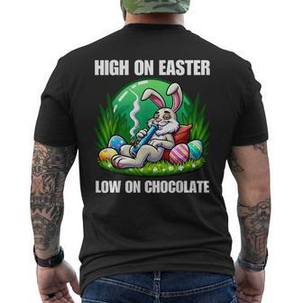 Easter Bunny Marijuana Cannabis Weed 420 Humor Men's T-shirt Back Print - Seseable