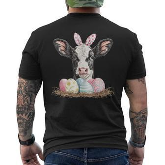 Easter Day Cow Easter Cow Easter Egg Men's T-shirt Back Print - Seseable