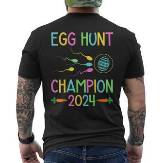 Easter Egg Hunt Champion Dad Pregnancy Announcement Men's T-shirt Back Print - Seseable