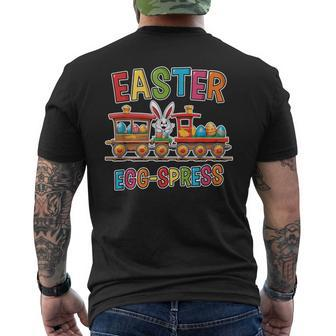 Easter Train Egg-Spress Easter Egg Hunting Boys Men's T-shirt Back Print - Seseable