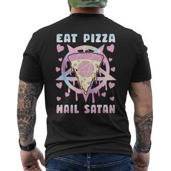 Eat Pizza Hail Satan Occult Satanic T-Shirt mit Rückendruck - Seseable