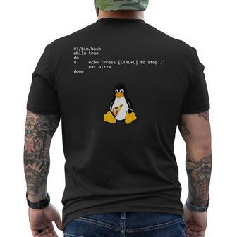 Eat Pizza Tux Loop Linux Geek Nerd Penguin Camiseta Hombre Estampado Espalda - Regaloses
