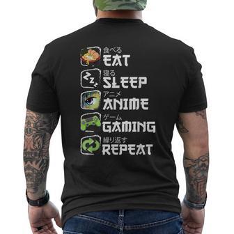 Eat Sleep Anime Gaming Repeat Japan Kawaii Manga Anime Men's T-shirt Back Print - Thegiftio UK