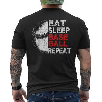 Eat Sleep Baseball Repeat Baseball Player Baseball Men's T-shirt Back Print - Thegiftio UK