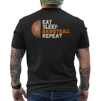 Eat Sleep Basketball Repeat Fun Basketball Fans Men's T-shirt Back Print - Monsterry